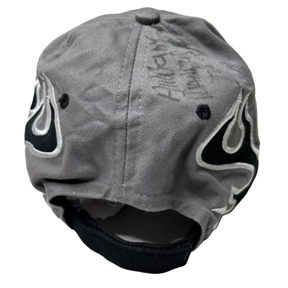 Vintage Monster Patrol Hat Cap Strap Back Black Gray Embroidered Signed Flames - Picture 4 of 8